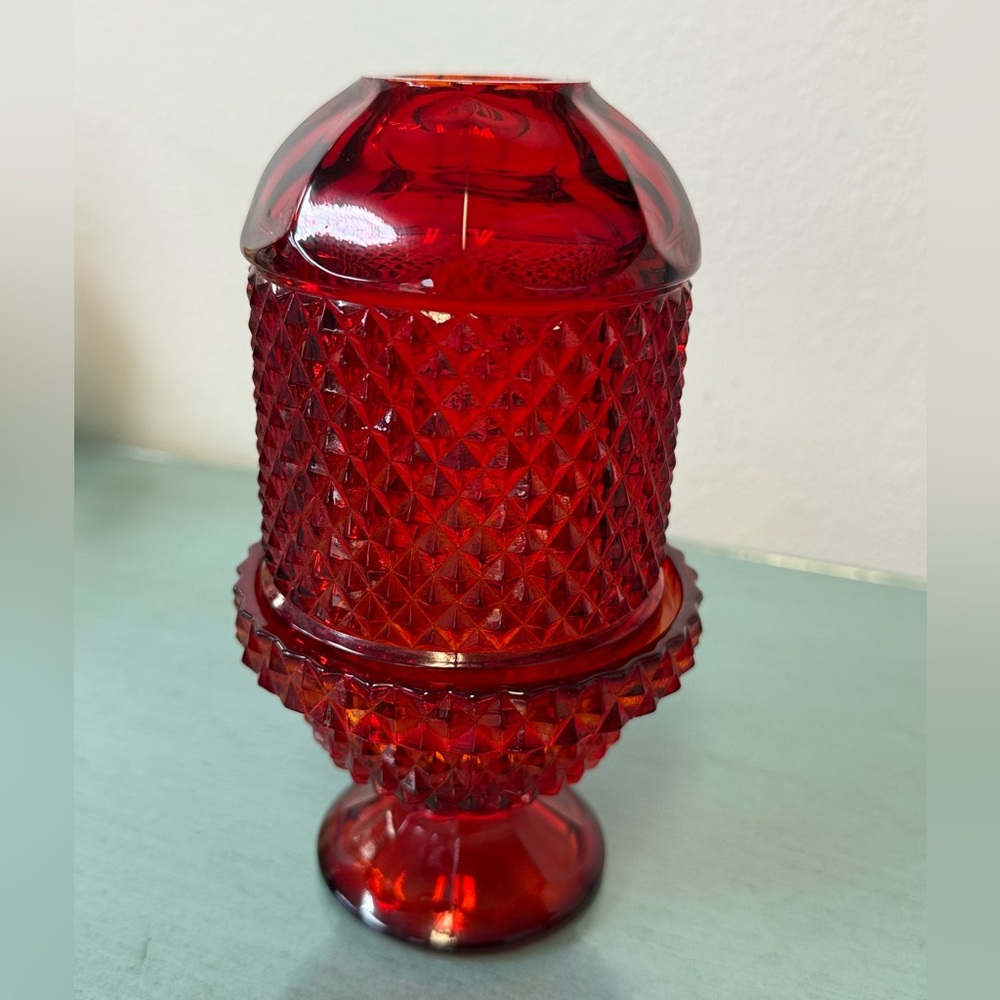 Vintage Viking Glass
Ruby Red Diamond Point Fairy Lamp